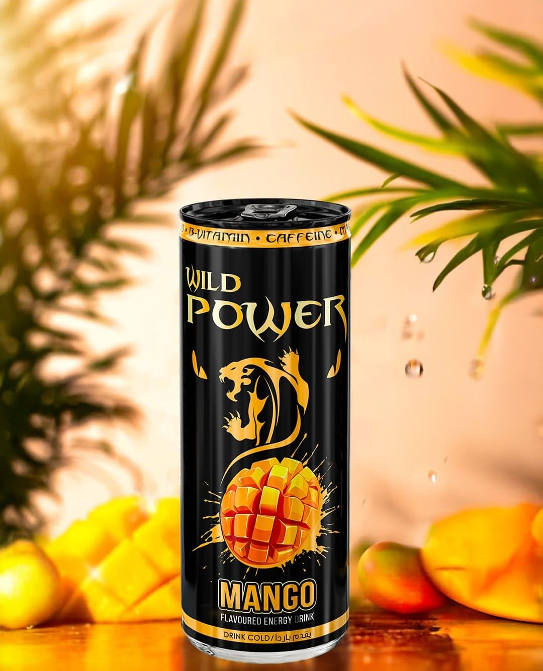 Wild Power Mango Energy Drink with a Hint of Passion Fruit, 8.4 fl oz (250 mL) Slim Cans, 24 Pack