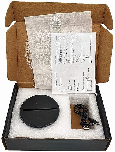 Miniatura 7 de Luz nocturna LED de ilusión óptica 3D, lámpara de escritorio para dormir para niños y niñas, control táctil, 7 cambios de color, alimentada por USB,