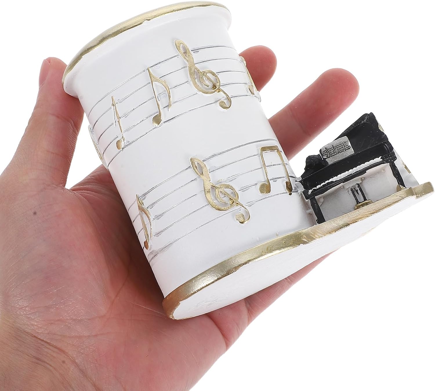 Resin Music Note Pen Holder with Piano Design, Creative Makeup Brush Container and Pen Storage Organizer for Desk Accessories, Random Color, Office and School Supplies image 4