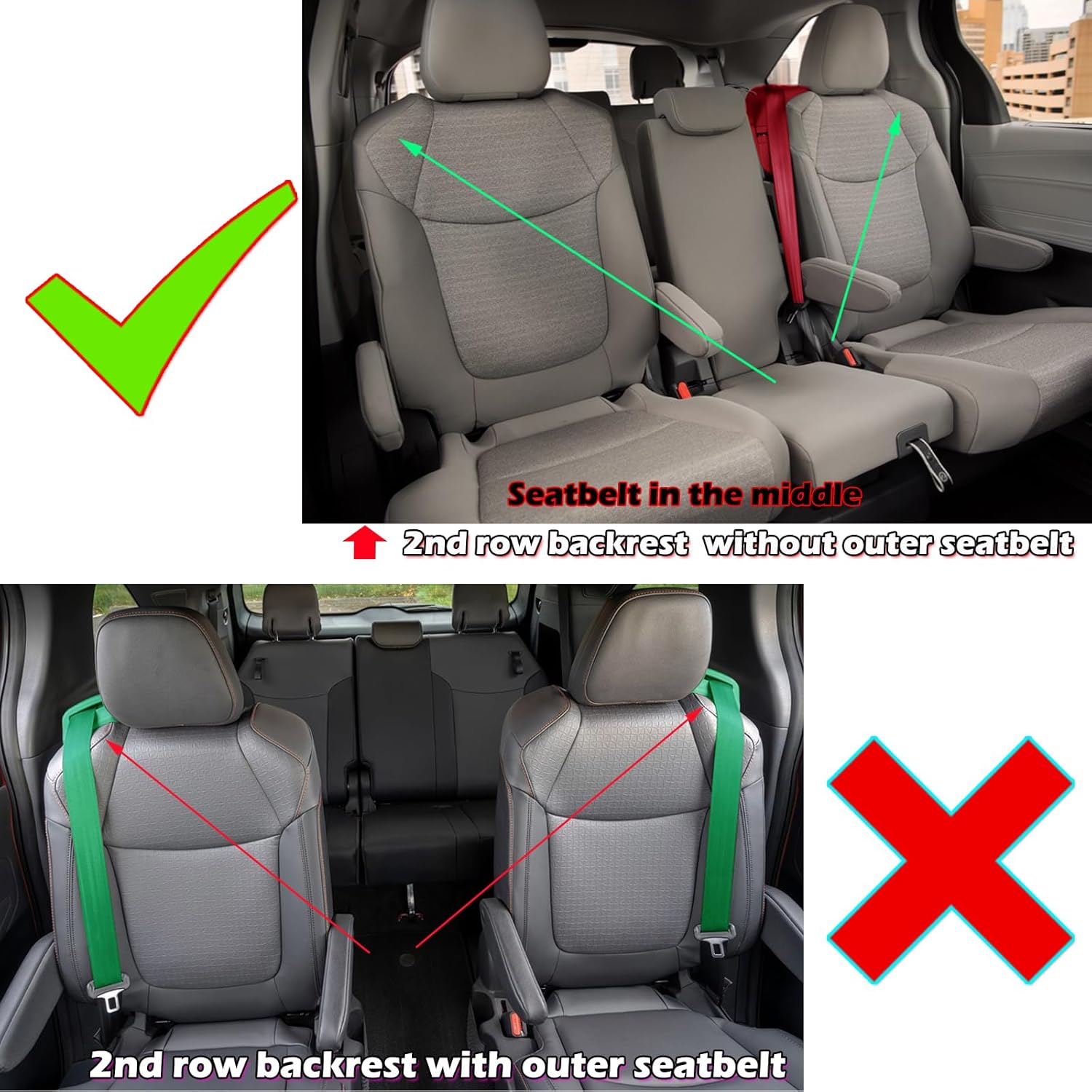 HKZ Sienna Car Seat Covers for Toyota Sienna LE, XLE,XLE Plus, 2021 2022 2023 2024 2025 2026 (Only for 8-Seats Model),3-Row Full Set,Leather Seat Covers-Black