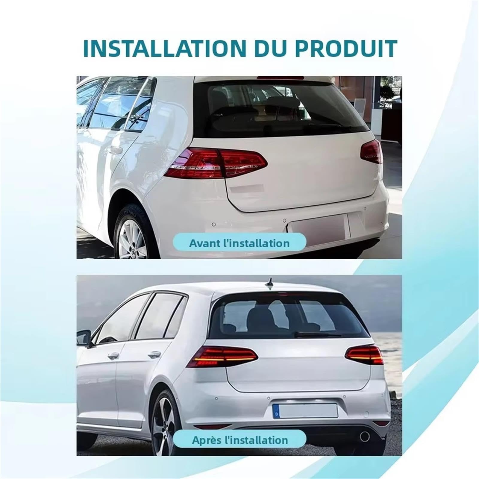 Genérico Para VW para Golf 7 7,5 2013-2020 Piloto trasero