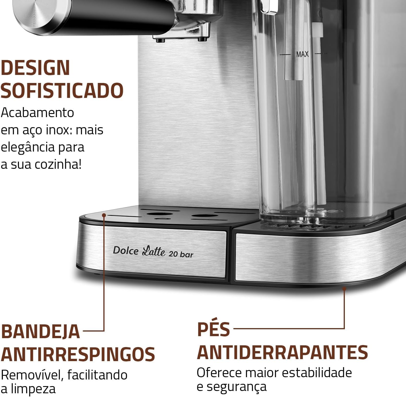 Cafeteira Espresso Dolce Latte 20 Bar, Mondial, Preto/Inox, 1250W, 127V - C-28-ECL Cafeteira Espresso Dolce Latte 20 Bar, Mondial, Preto/Inox, 1250W, 127V - C-28-ECL