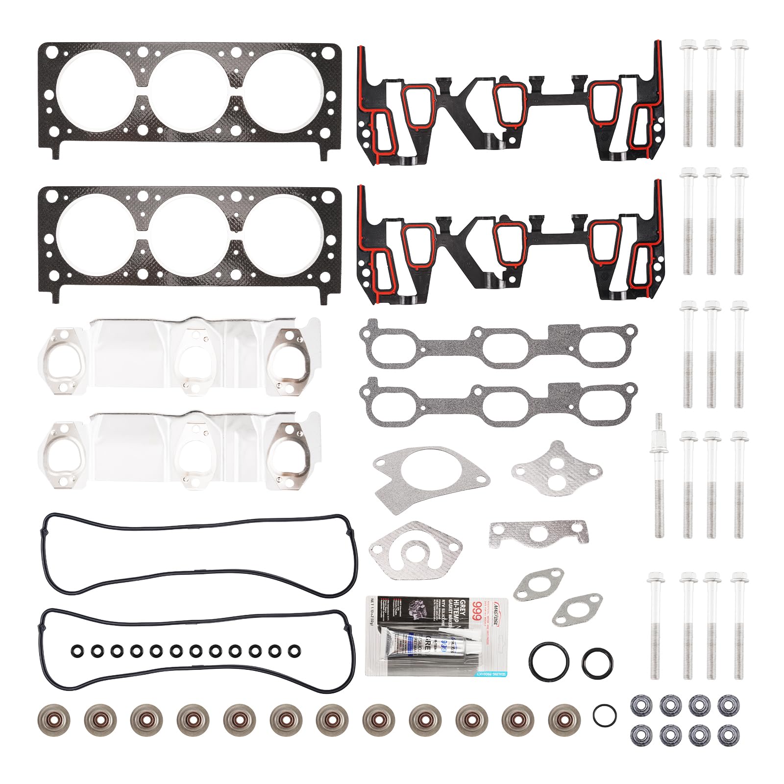 SIZZER 29Pcs Engine Cylinder Head Gasket Kit for 95-99 Century/Lumina/Monte Carlo/Grand Prix,95-98 Skylark/Achieva/Grand Am,95-97 Cutlass Supreme,97-99 Malibu/Cutlass Replace# HS9957PT2/HS9957PT-2