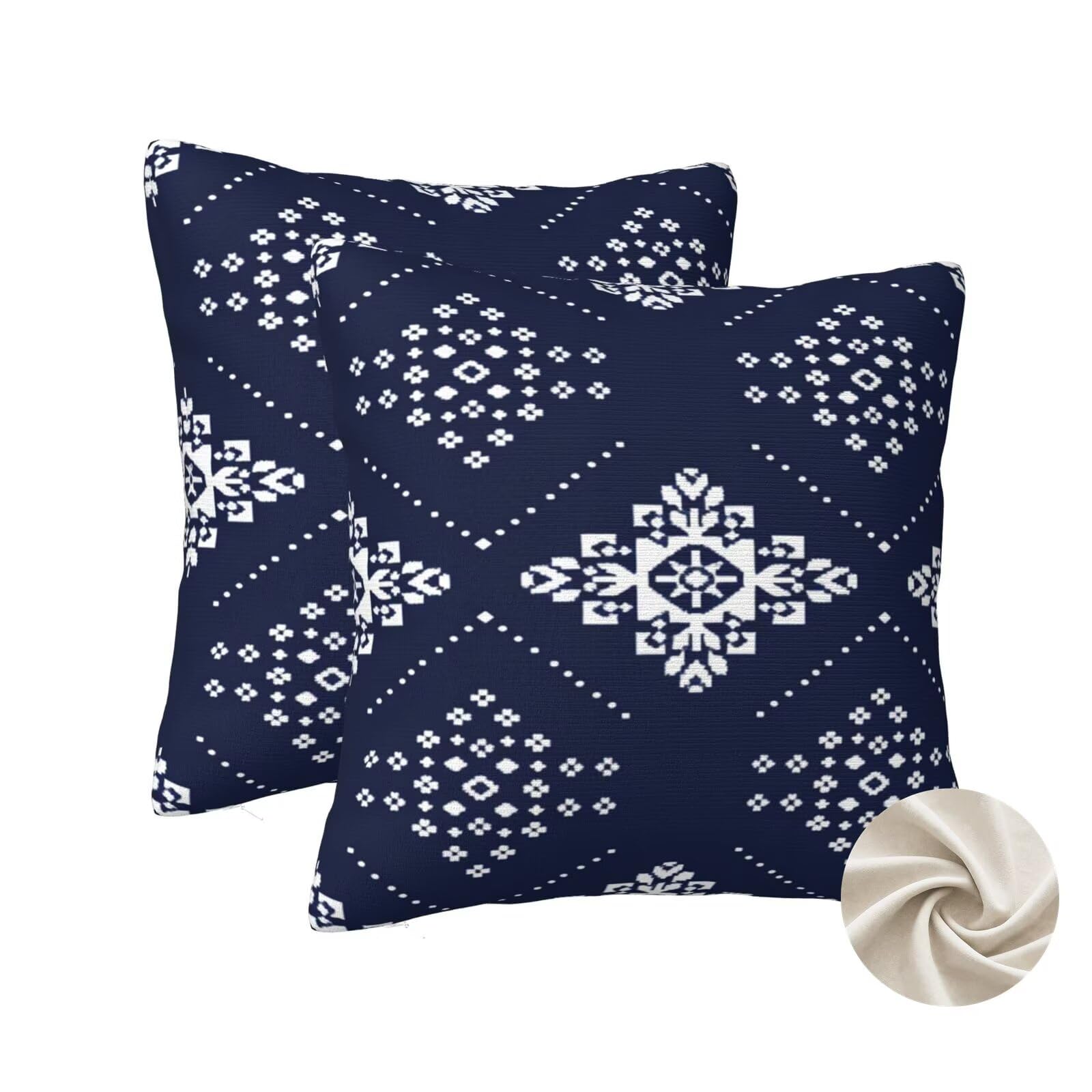 Taies d'oreillers 35x35 cm bleu marine pour protéger et embellir vos coussins