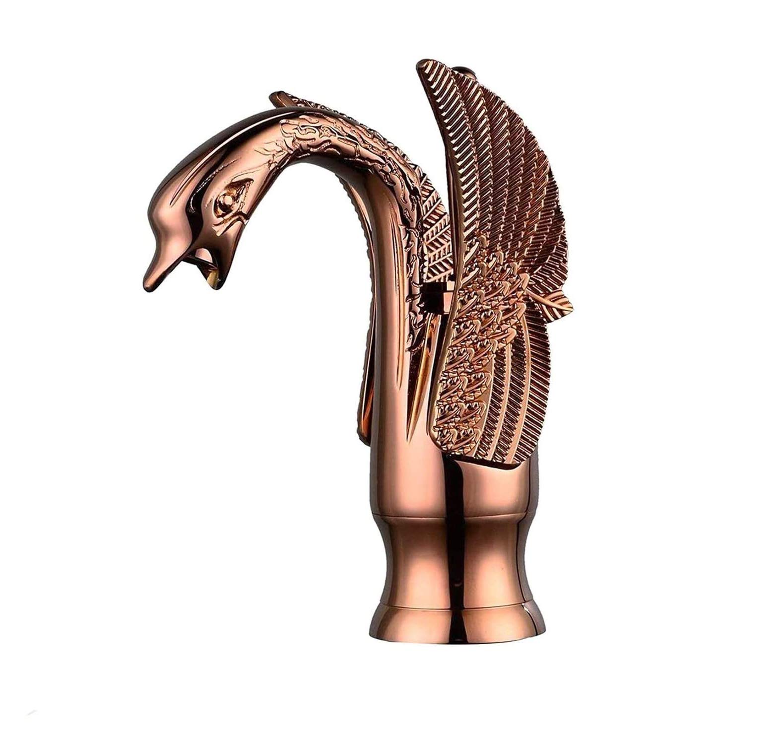 Nfusrxmbk Copper Bathroom Sink Faucet Swan Antique Single Handle One Hole Vanity Faucets Bath Lavatory Deck Mount Commercial