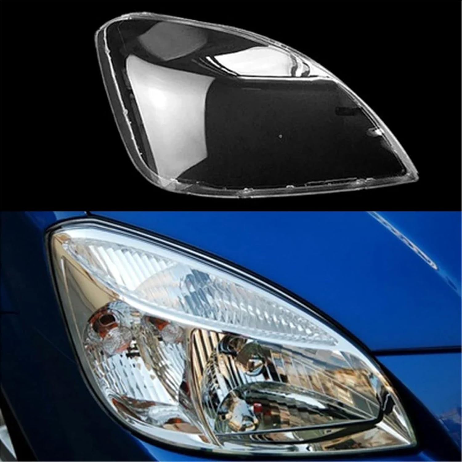 Compatible for Kia for Rio 2005~2012 Front Headlamp Lens Cover Headlights Glass Shade Lampshade Replace Original Transparent Lamp Shell (Right)