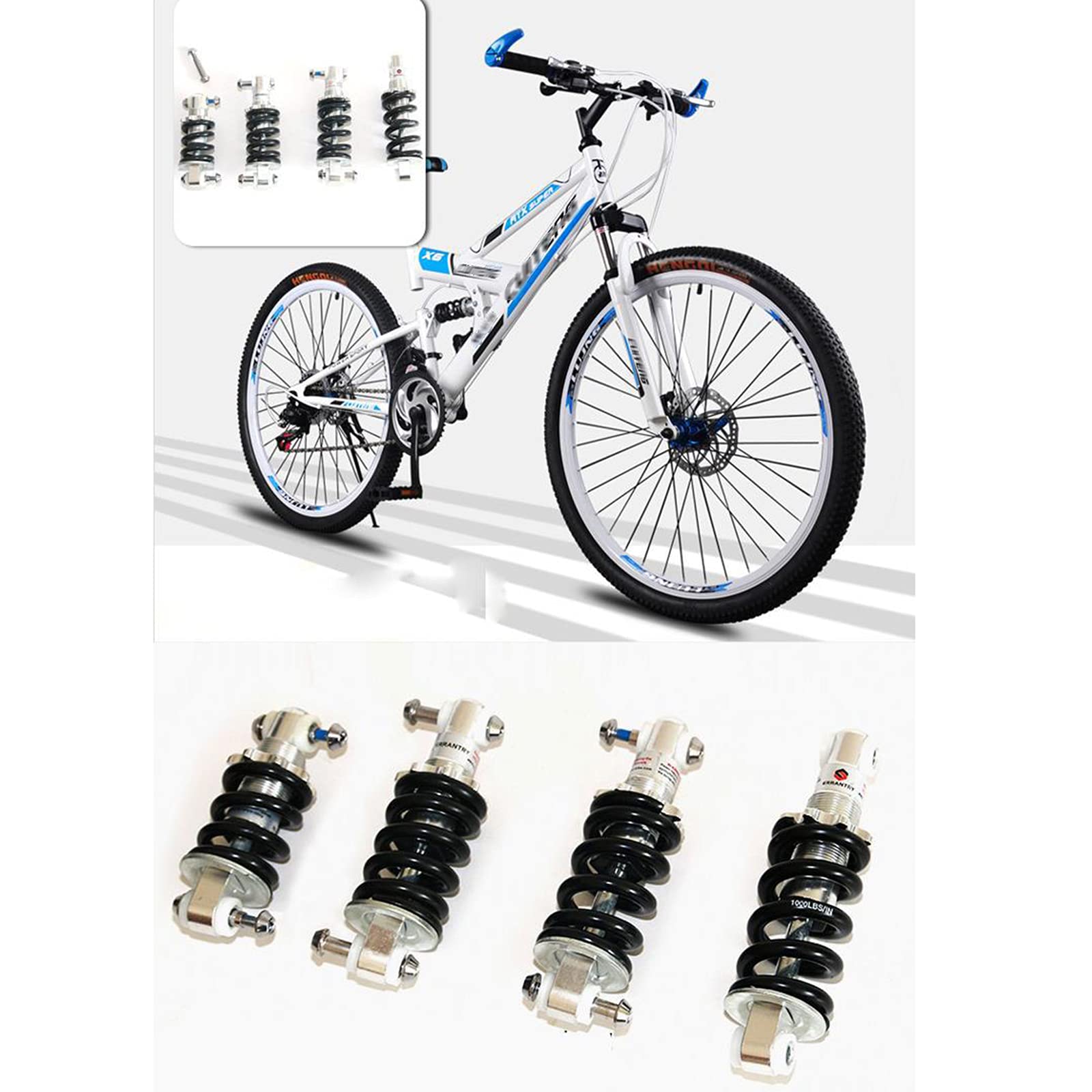 135mm MTB Federabsorber, Mountainbike Shock Spring Faltbare Fahrradteile Gelten für Elektrofahrräder Mountain Wheel Chair Bike Damper