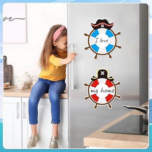 Miniatura 6 de 2 imanes magnéticos para puerta de crucero, anillo de vida, calcomanías de puerta de crucero con 3 bolígrafos de pintura para verano, sombrero