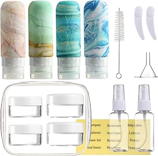Gemice 16 Pack Travel Size Bottles for Toiletries, Travel Containers with Clear Bag Labels,Leakproof Refillable Squeezable Travel Shampoo Conditioner Bottles,TSA Approved Airplane Travel Essentials