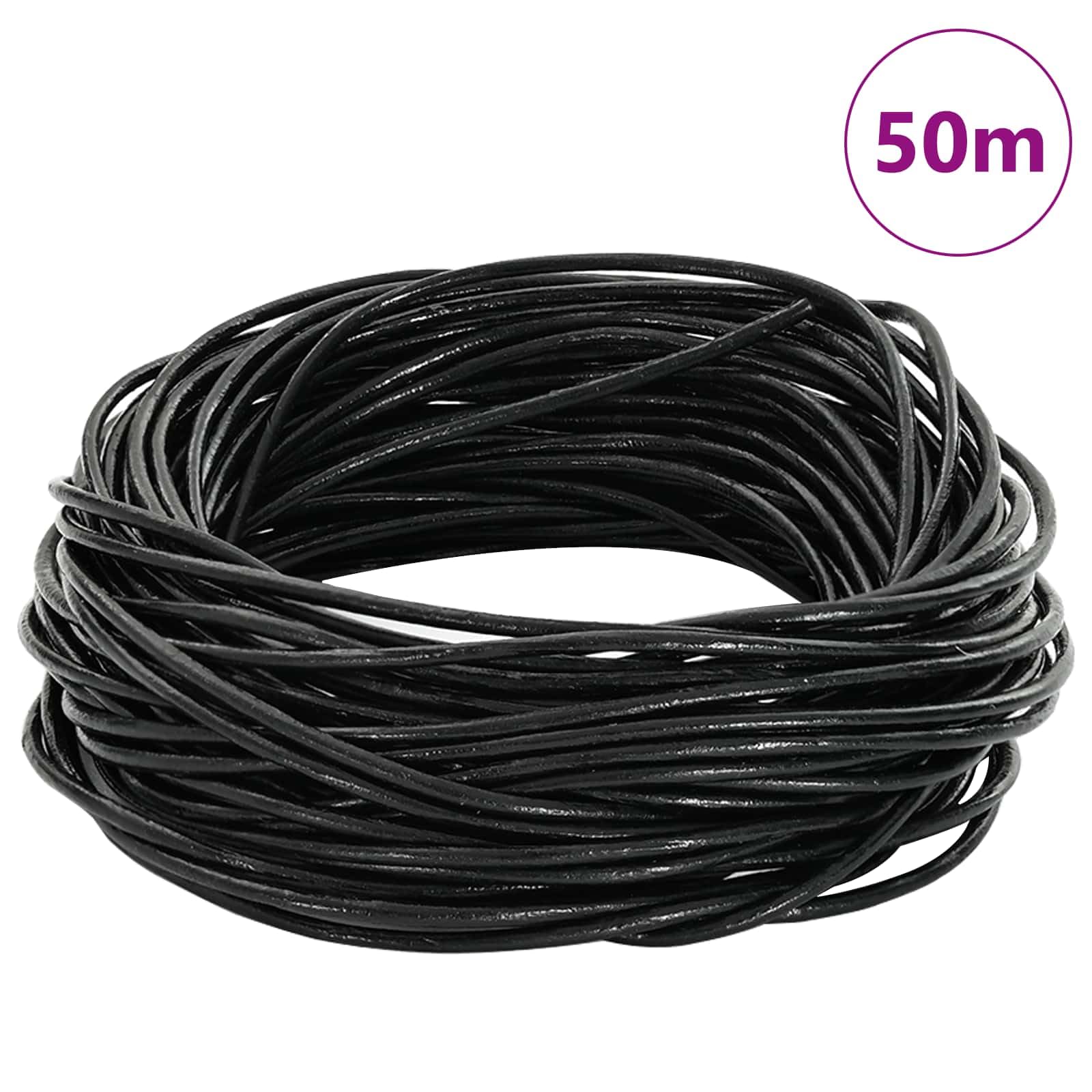 Sznurek skórzany, okrągła taśma do majsterkowania, Ø 2 mm x 50 m