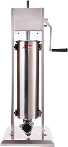 Miniatura 35 de Relleno de salchichas eléctrico comercial, de acero inoxidable, máquina de salchichas vertical de 12 litros/25 libras con 4 tubos S/S, relleno