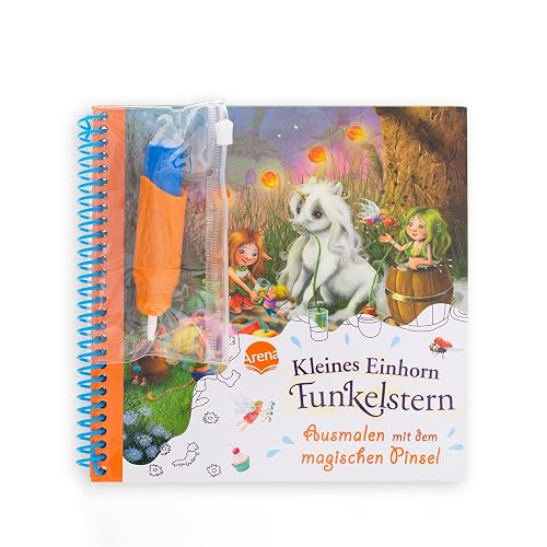 Ausmalen mit dem magischen Pinsel. Kleines Einhorn Funkelstern: Malbuch mit Wassertankpinsel für Kinder ab 3 Jahren