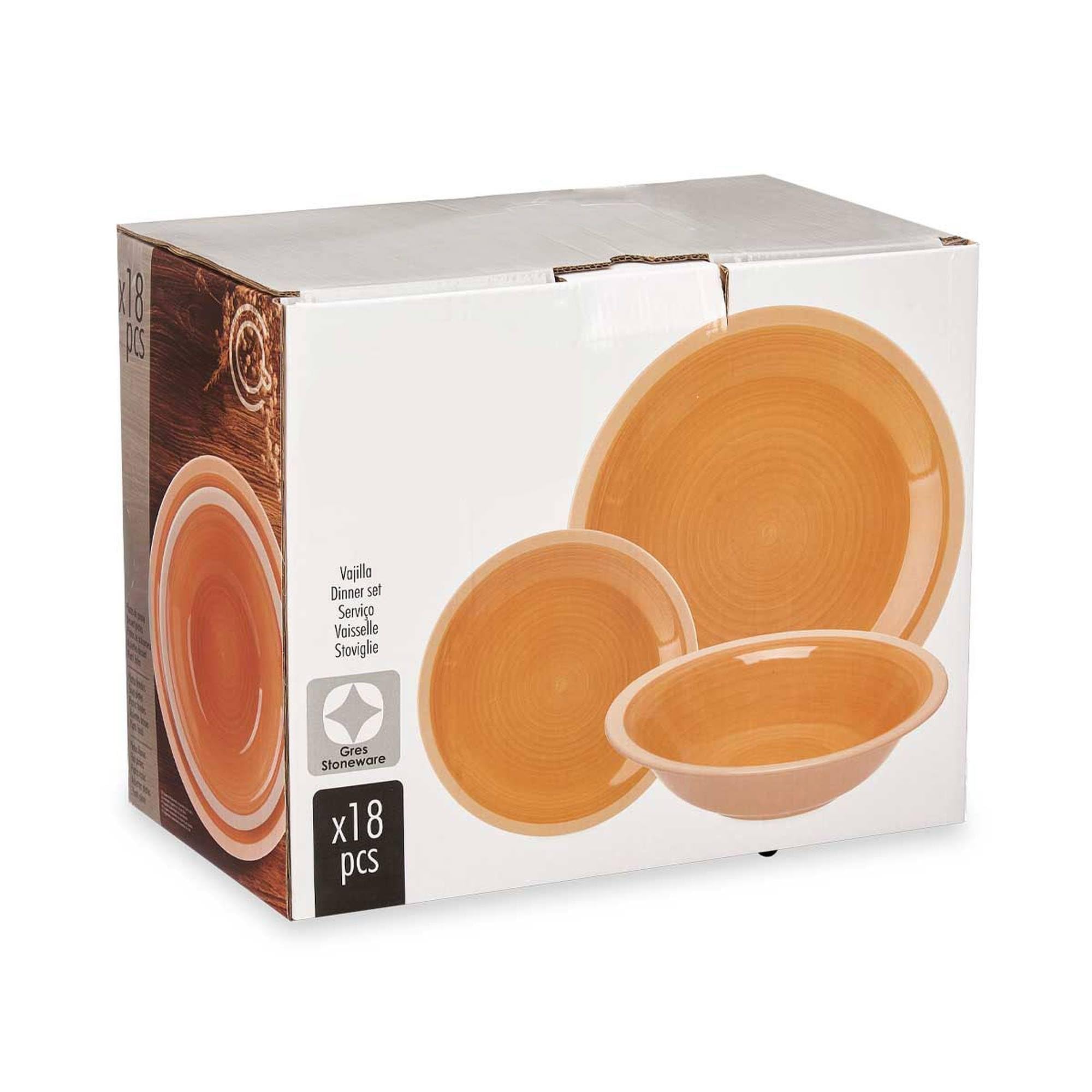San Ignacio Set 18 pzs vajilla gres beige borde colección VESSIA