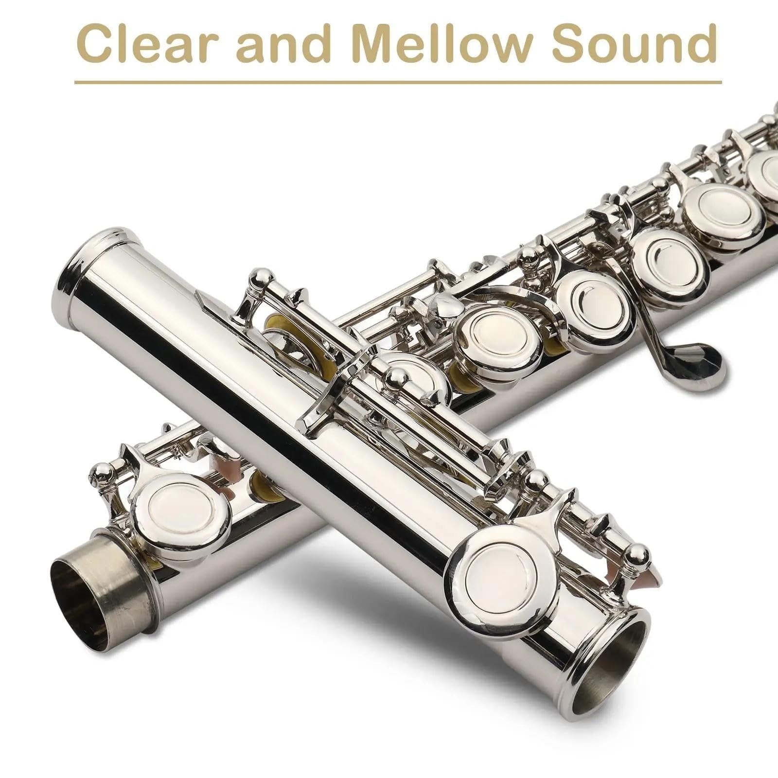 Flautas De Cuproníquel En Tono C Para Estudiantes, Juego De Instrumentos Musicales Con Flauta De Orificio Cerrado De 16 Teclas Flauta Travesera Kit