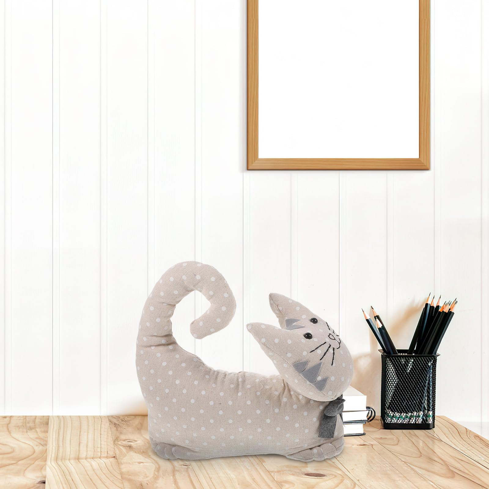 SUPVOX Fermaporta da Pavimento di Cotone a Forma di Gatto Decorativo e Ponderato per Ufficio e Bagno, Accessorio Simpatico per Nuovi Proprietari di Casa
