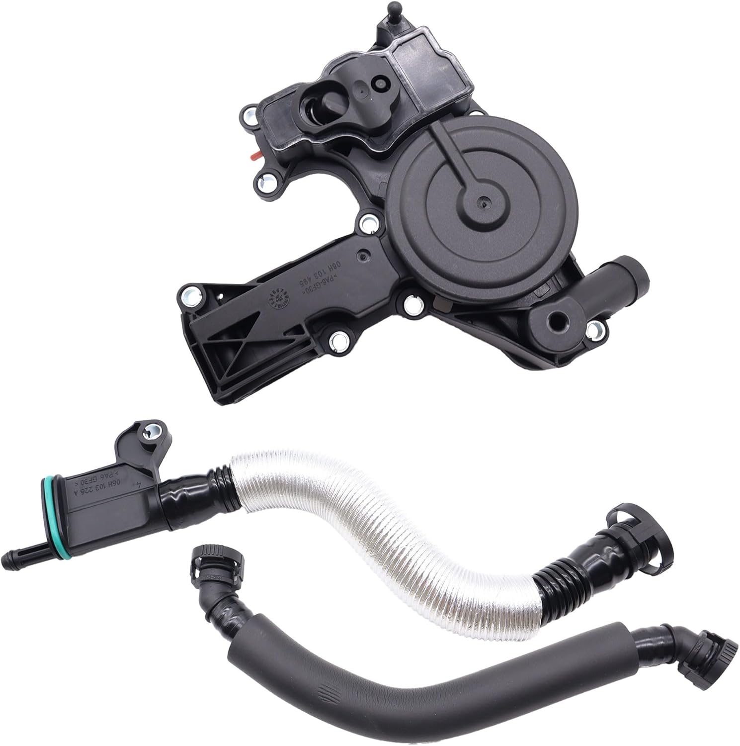 PCV Valve Engine Crankcase Vent Oil Separator Breather Hose Exhaust Pipe Kit Compatible with Audi A3, A4, A5, Q5, TT, Volkswagen Beetle, CC, Eos, GTI, Jetta, Passat, Compatible with Tiguan