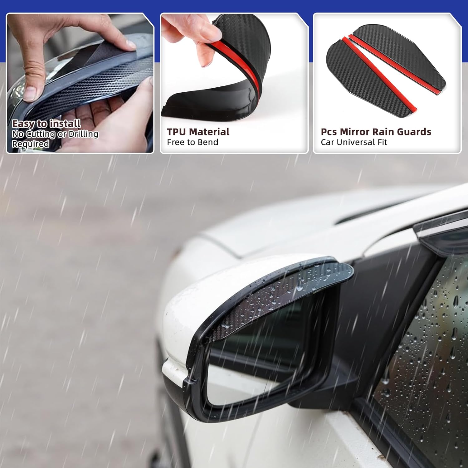 4PCS in Channel Rain Guards Fit for Volkswagen Golf MK6 Hatchback 2010 2011 2012 2013 2014, Vent Window Visors Shades Shield, Side Wind Deflectors, Exterior Car Accessories