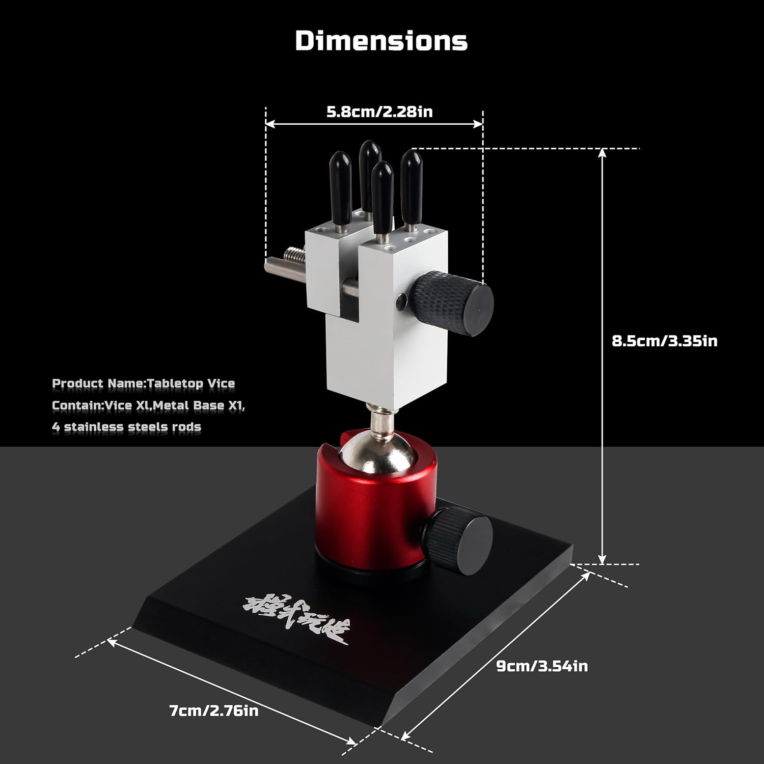 Tabletop Vise Mini Vice Multifunctional Professional Model Building Tool Workbench Vise with Spherical Rotating Metal Base for Hobbies,Jewelry Model Figures Sculpture