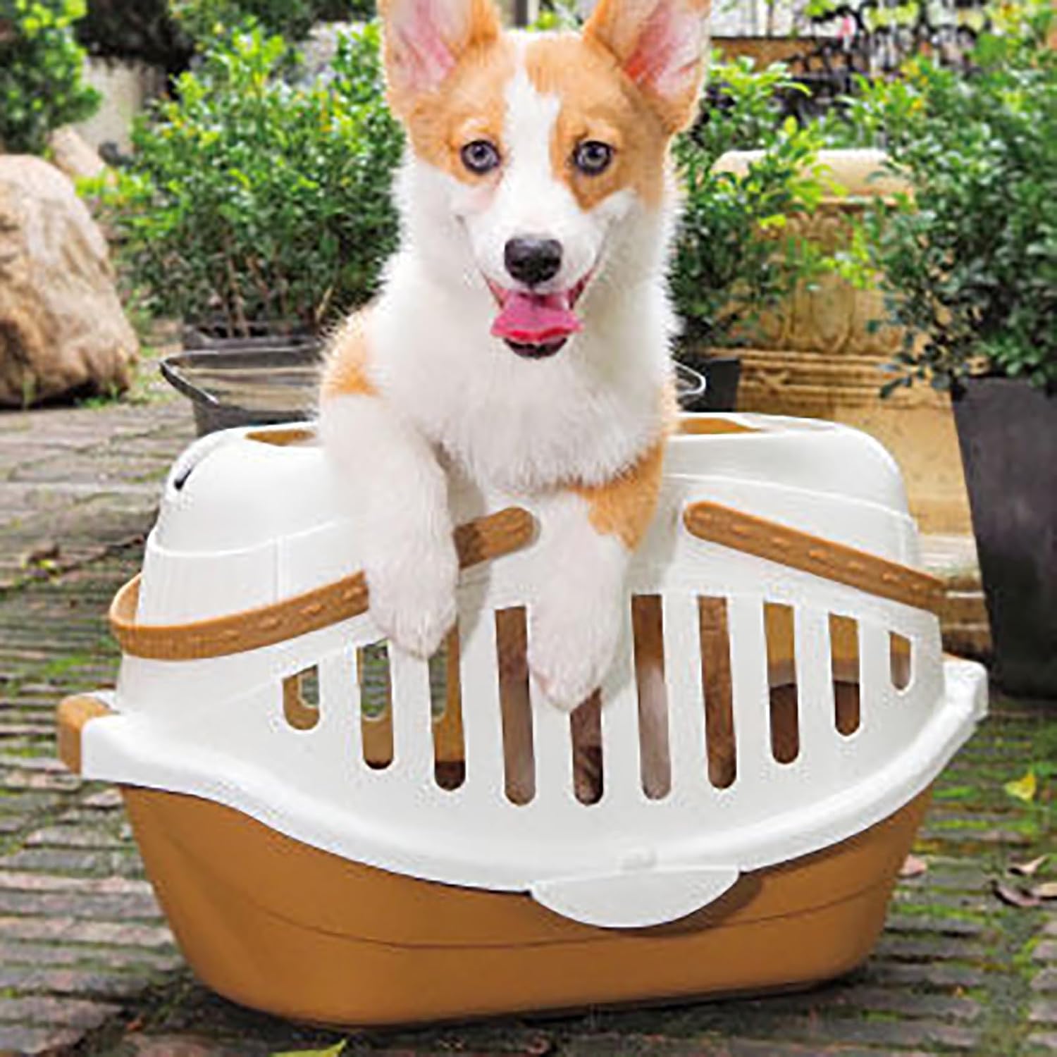 Breathable Pet Carrier, Portable Pet Transport Box with Convenient Top Entry, Outdoor Puppy Cage for Small Animals Puppy Rabbit Bunny(Green)