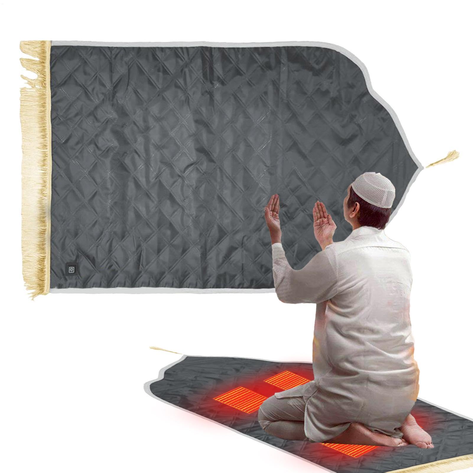 Tapis de prière électrique avec surface douce pour la peau et chaleur réglable