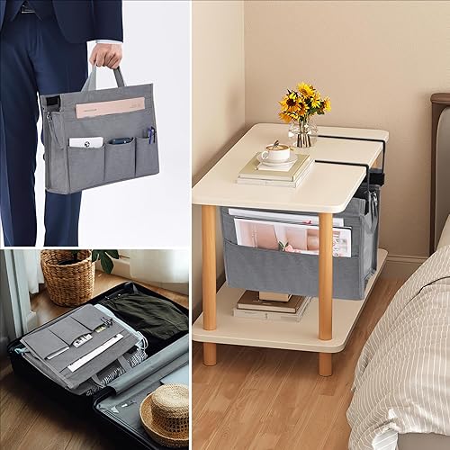 Miniatura 4 de MASTLU Bolsa de almacenamiento para colgar debajo del escritorio, organizador de escritorio, bolsa de almacenamiento lateral de oficina, compatible