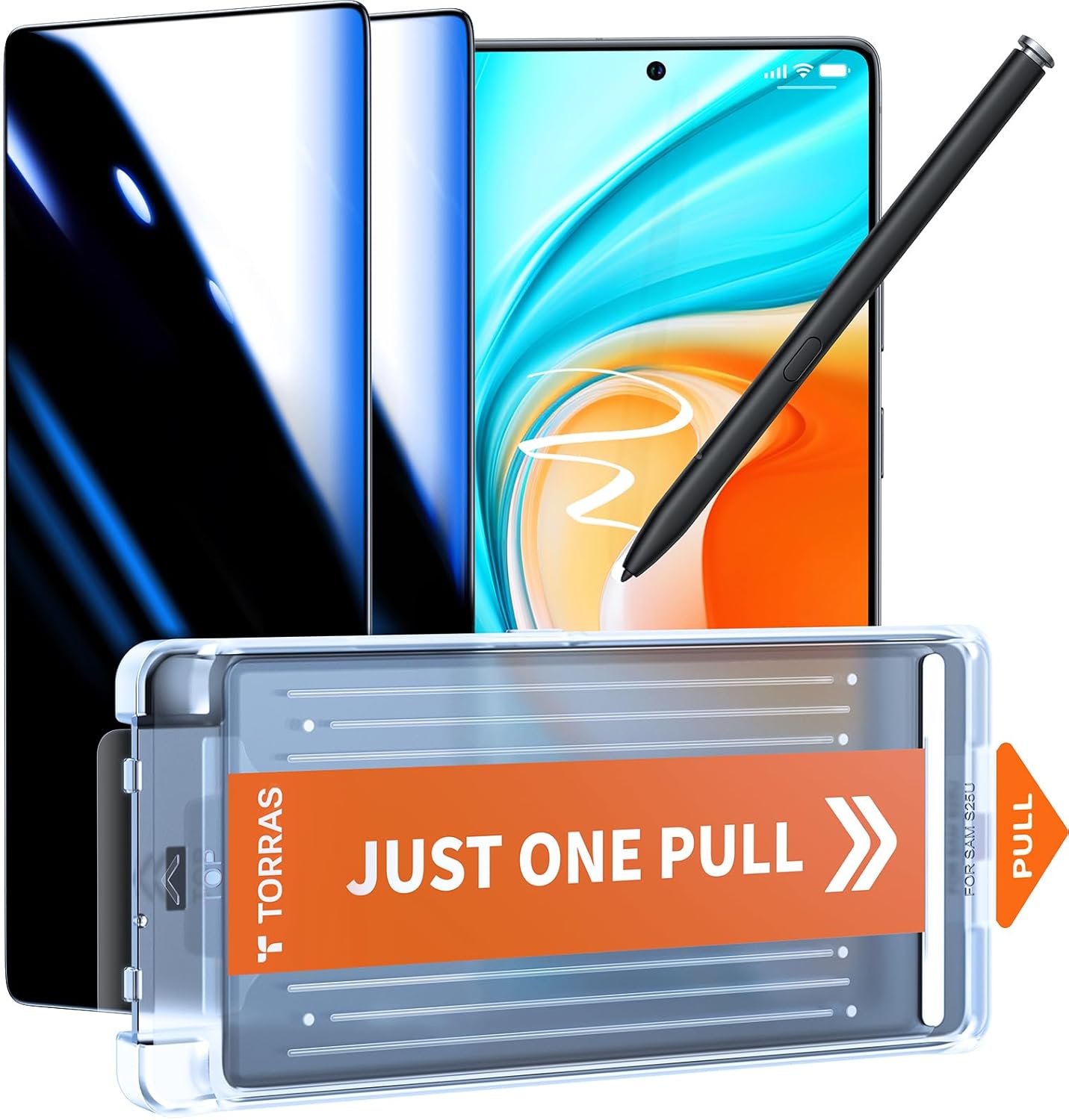TORRAS for Samsung Galaxy S25 Ultra Privacy Screen Protector [Military-Grade 9H+ Aerospace Tempered Glass] [One-Pull Installation] Anti Spy Screen Protector Samsung Galaxy S25 Ultra 6.9″ (2 Pack)