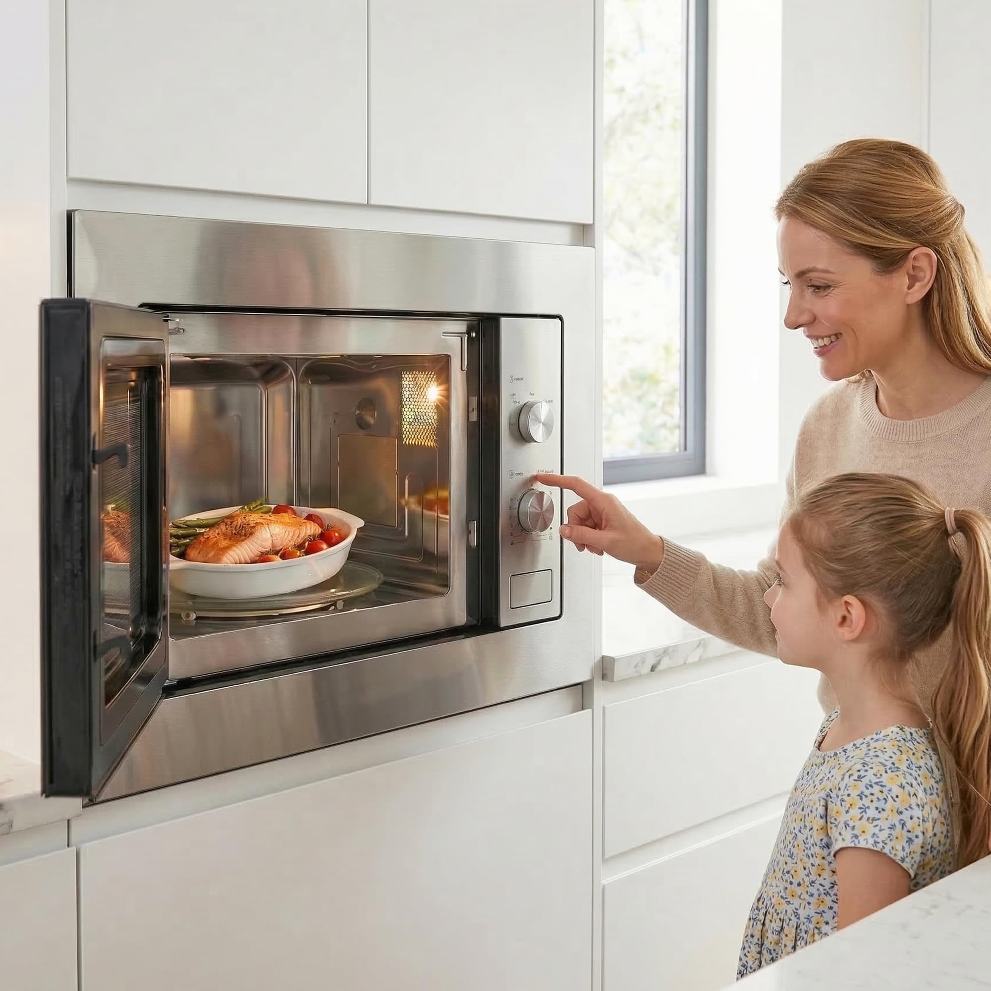 HMW-MDBI20MIX 20L Einbau-Mikrowellenofen mit Digitalsteuerung und 1000 W Schwarzes Glas - 5 Jahre Garantie (Schwarz, 20 L)