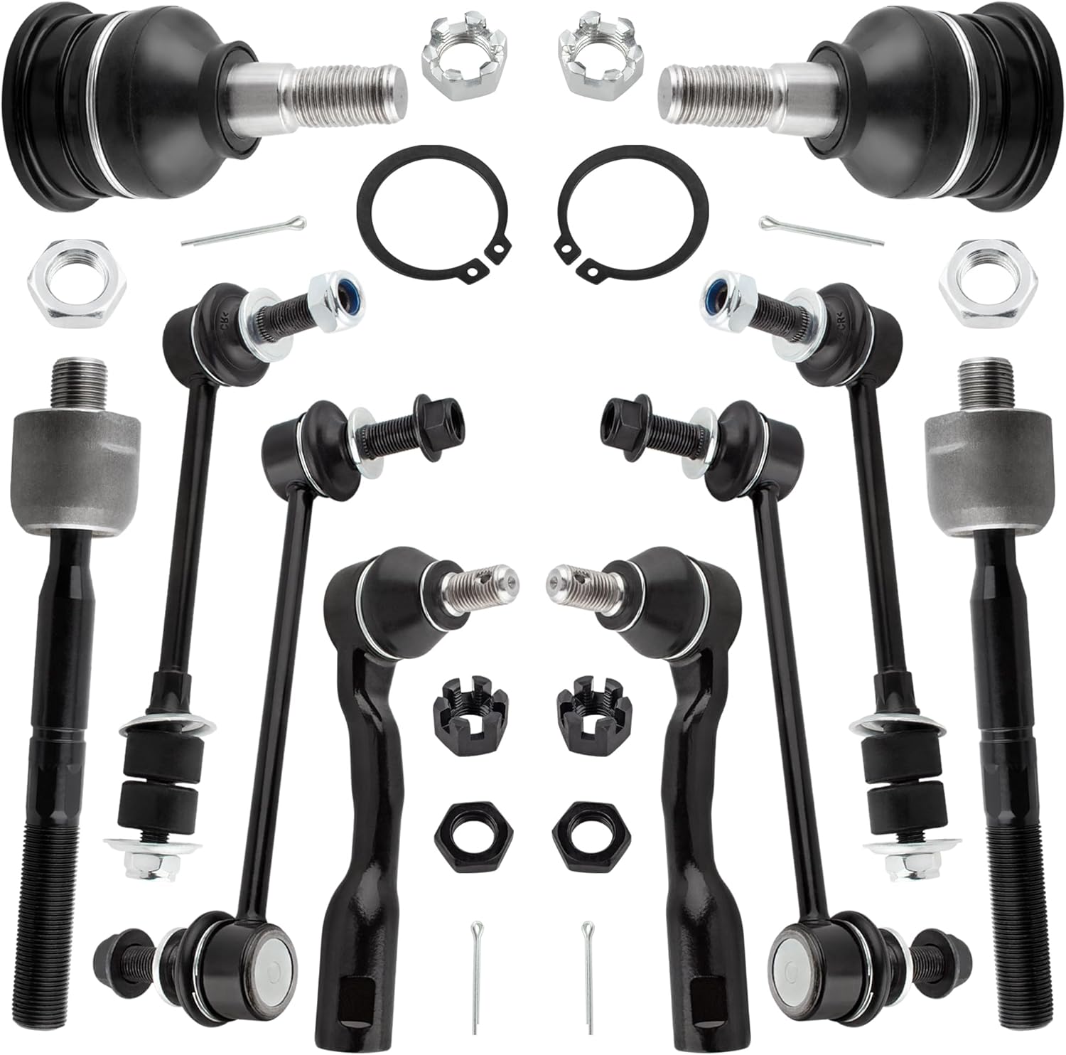 10pcs Front Stabilizer/Sway Bar End Link Ball Joint Outer Inner Tie Rod End Link Driver Passenger Side for Toyota Tundra 2003-2006 RWD / 2WD K80598 K90680 K90255 ES80381 ES80382 EV800444