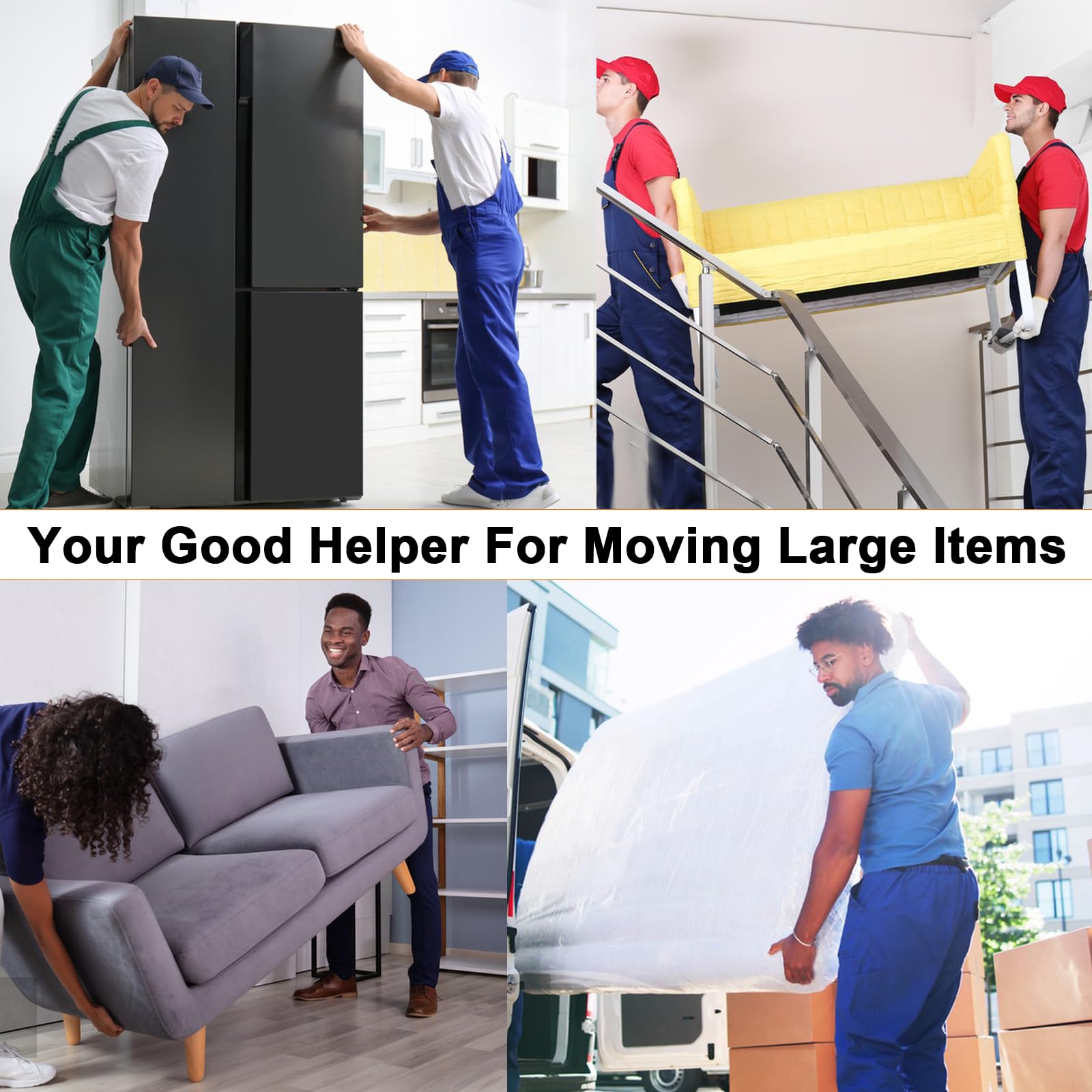 Correas de movimiento con hebilla de pecho, correas de elevación para 2 mudanzas, correas de movimiento de hombro para muebles con correas de elevación para 1 persona, ajustables y fáciles de levantar