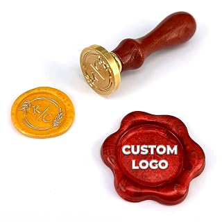 Custom Wax Seal Stamp, Personalized Stamp for Wedding Invitation Create Your Own Logo/Design/Letter Customization,Gift Wrapping, Idea Gift (Gold, Custom) - Amazon product rated Grade A