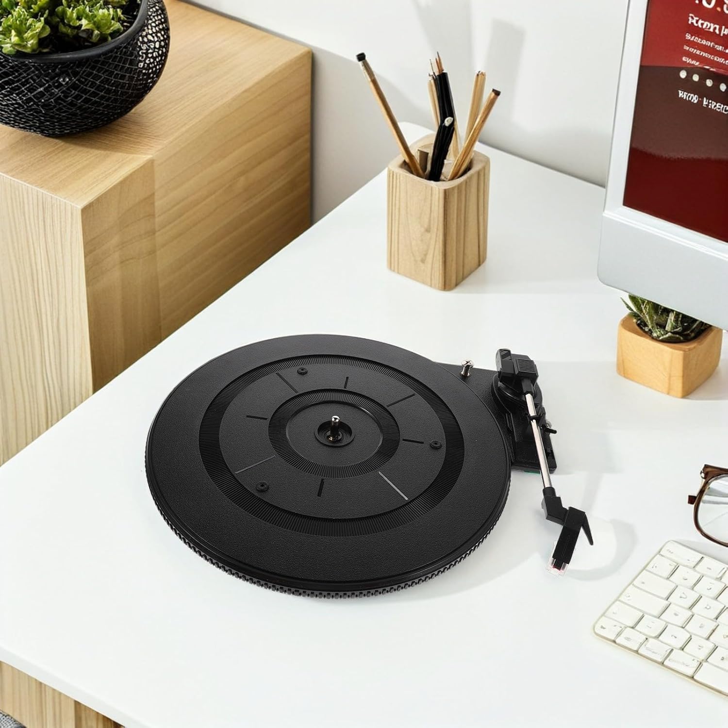 Lurrose Vintage Gramophone Turntable Mechanism 280mm Diameter Retro Vinyl Record Player Motor for Classic Phonograph Music Enthusiasts and Home Audio Decor