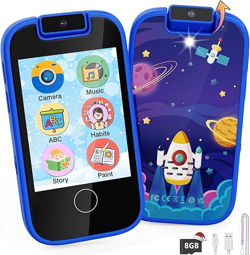 Teléfono inteligente de juguete para niños, regalos de shiningstone y juguetes para niños de 3 a 7 años, teléfono celular falso para niños con