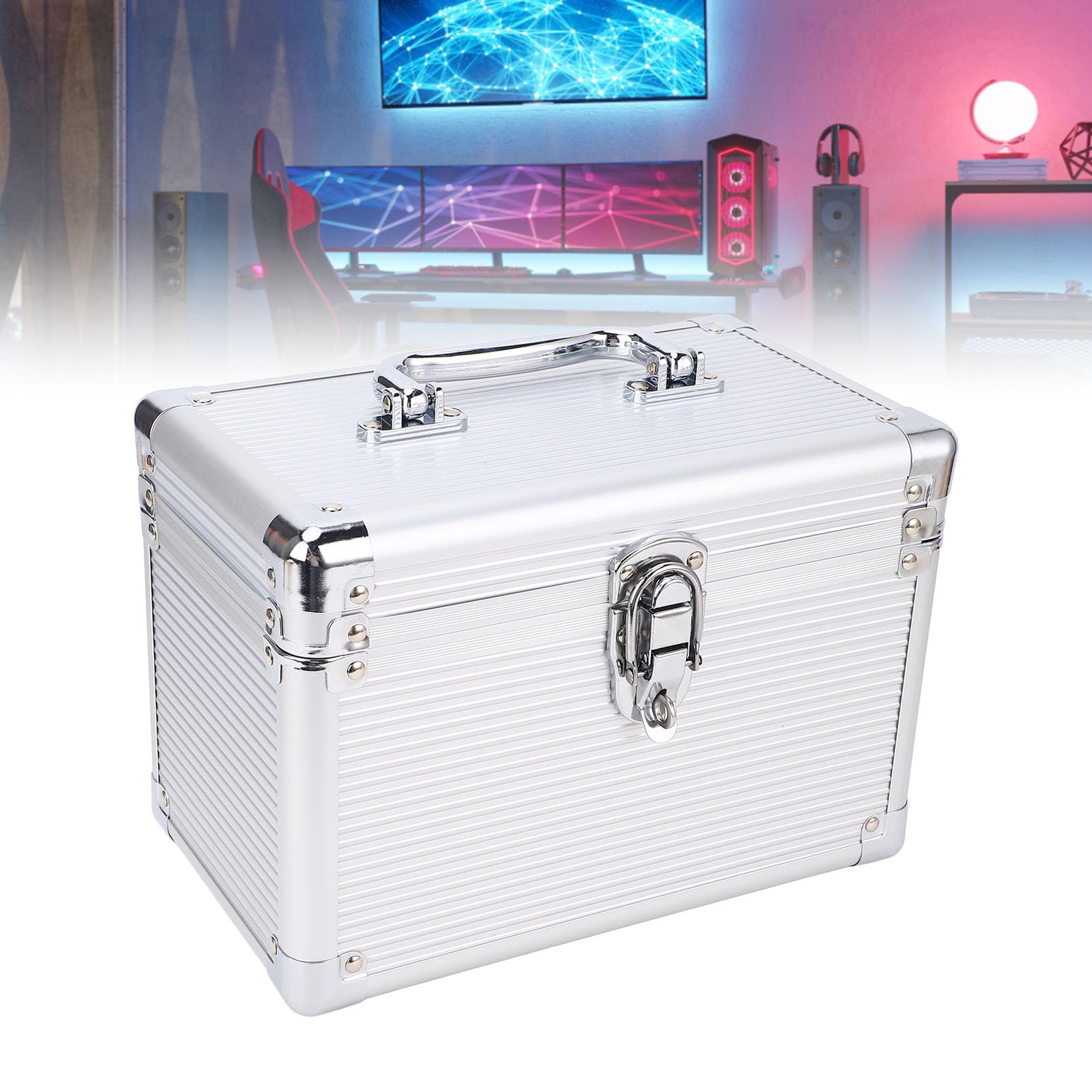CD -DVD -Aufbewahrungsfälle, 9,84 X 7,87 X 6,69 Zoll Feuerfeste CD -DVD -Koffer Binder 6 Steckplätze Wassersicher Schwarzer Organizer, Halter Tragbare Speicherbindungen Safes für
