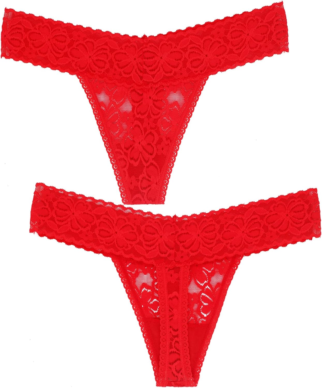 Lace Thongs For Women Plus Size Sexy Underwear T Back Stretch Womens Thongs Underwear 5/6/10 Pack - Image 4