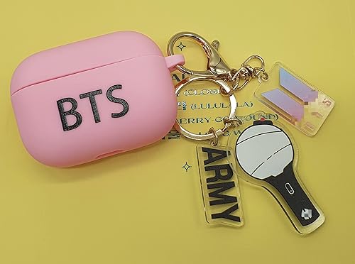 Miniatura 6 de Funda para Airpods Pro con llavero Kpop Bangtan Boys Army Bomb, funda protectora de silicona premium para BT-S compatible con Apple Airpods Pro