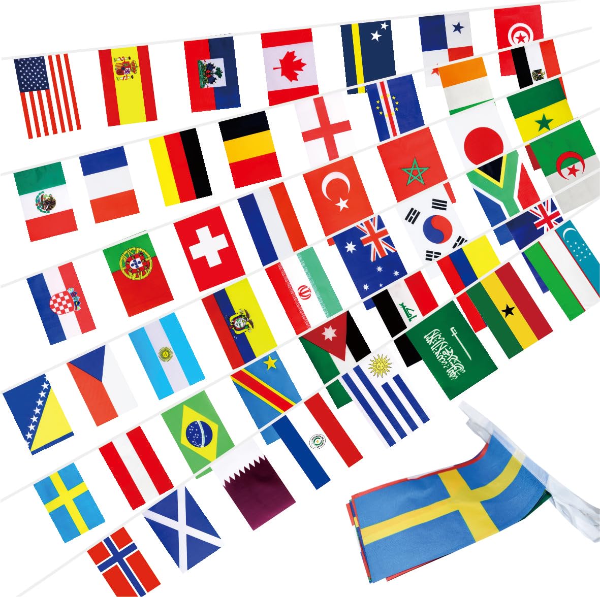 Ckexin 48 Countries Flags Banner Dercoations - patio lawn and garden | Mubboo