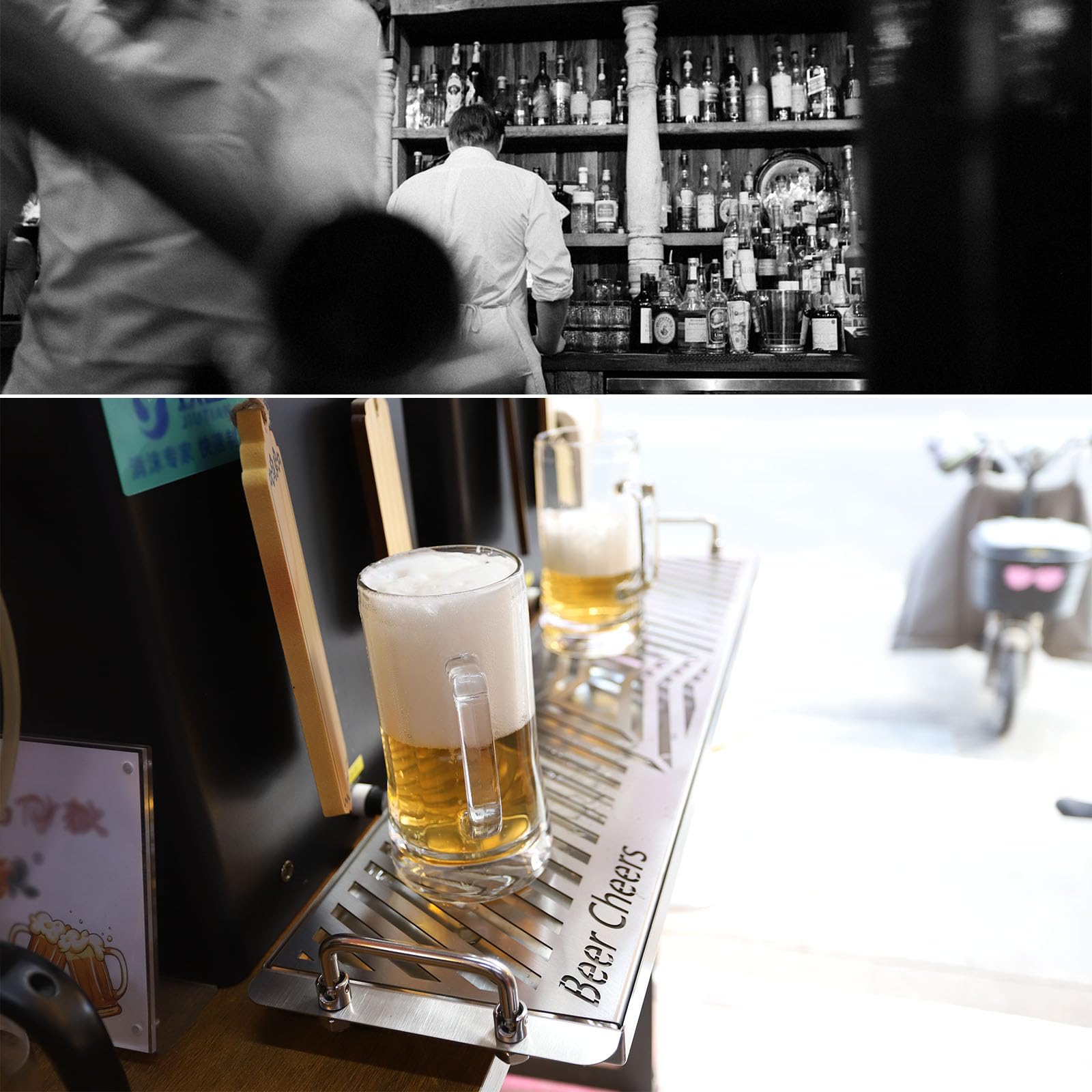 Bandeja Camarero con Asa,Acero INOX Bandeja De Goteo De Cerveza,Bandejas para Servir para Club Barra De Bebidas Té Kegerator,50cm/19.6in