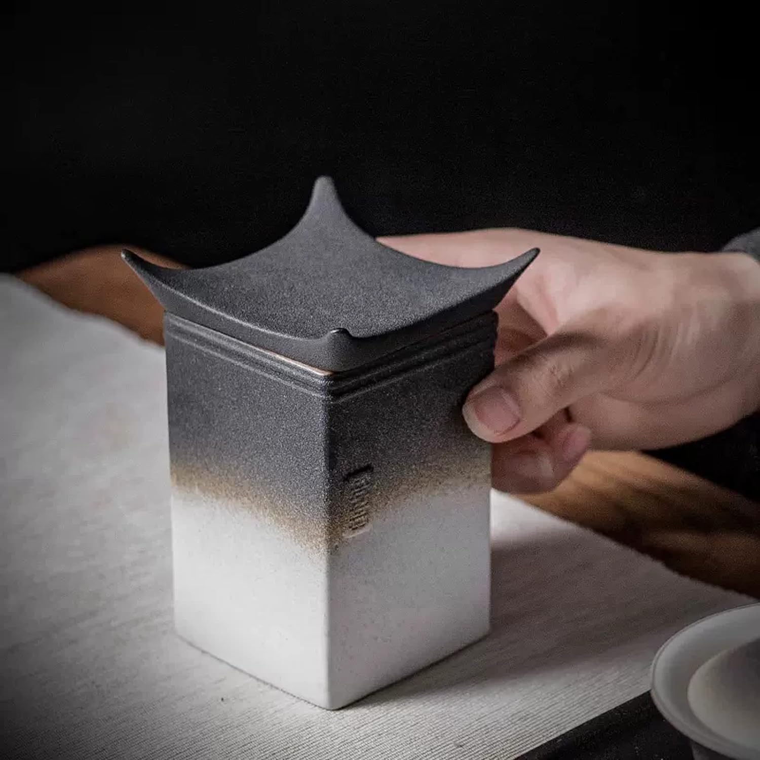Vorratsdose Teedose im japanischen Stil, kreatives Kung-Fu-Teeset aus mattierter Keramik, Vorratsdose für Tee/Kaffee/Kräuter/Zucker/Gewürze/Nüsse Gewürzdose