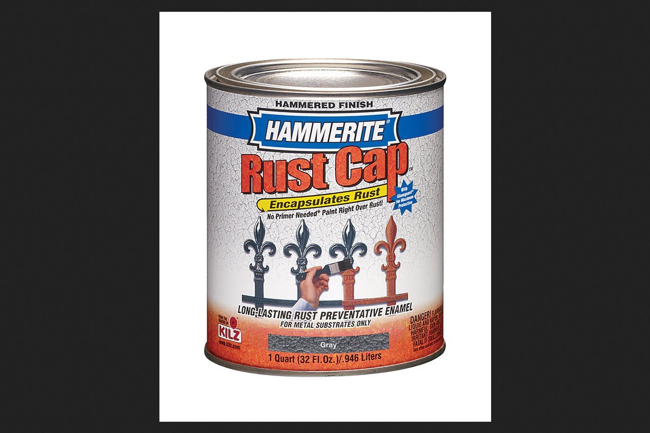 Masterchem 43145 1 Quart Hammered Gray Hammerite Rust Cap Enamel Paint