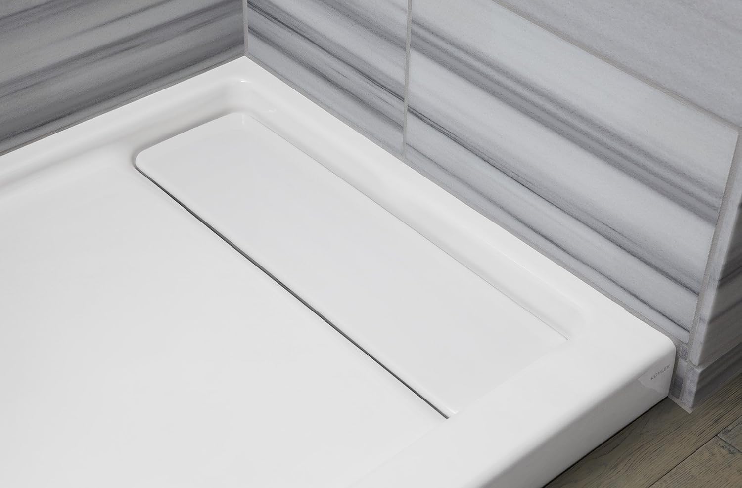 Kohler K-9165-0 Bellwether 60-Inch X 32-Inch Single-Threshold Shower Base with Left Offset Drain, White