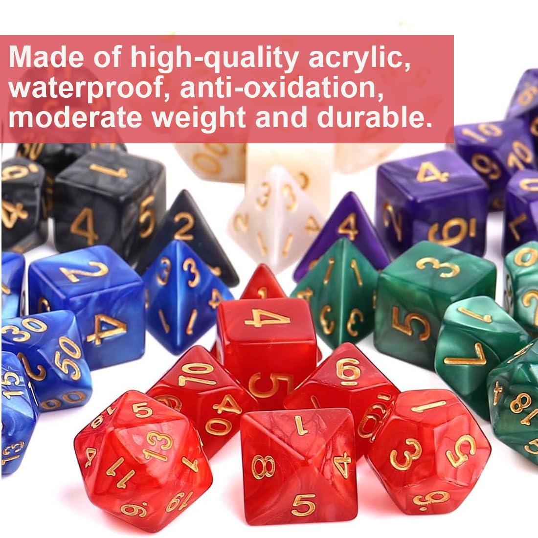 Lot 42 Dés Polyédriques (6 Ensembles × 7) Avec Sacs Velours – Parfait Pour D&D, Jeux De Rôle, RPG, Donjons & Dragons