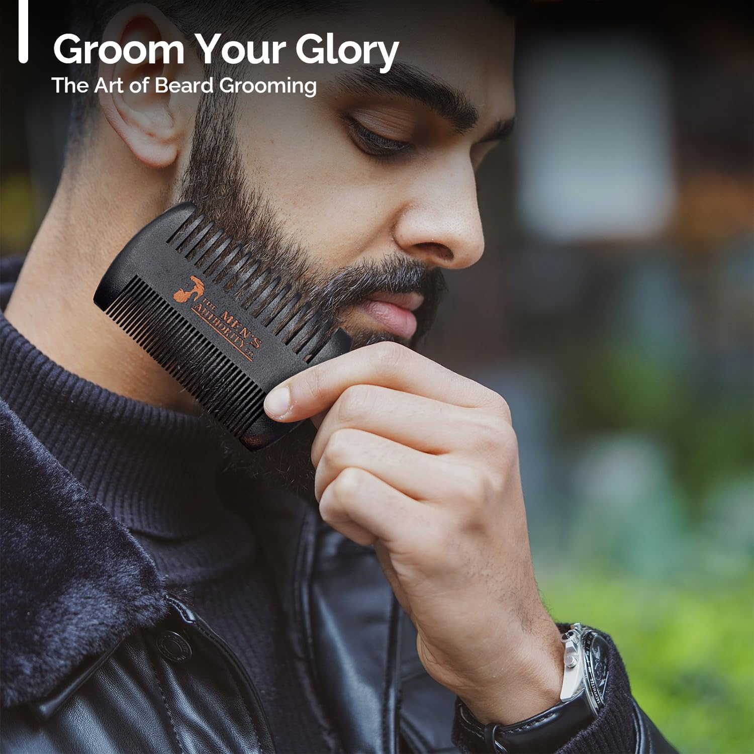 M. A. C. Beard Grooming Kit - Boar Bristle Brush, Trimming Scissor, Comb & Portable Travel Bag