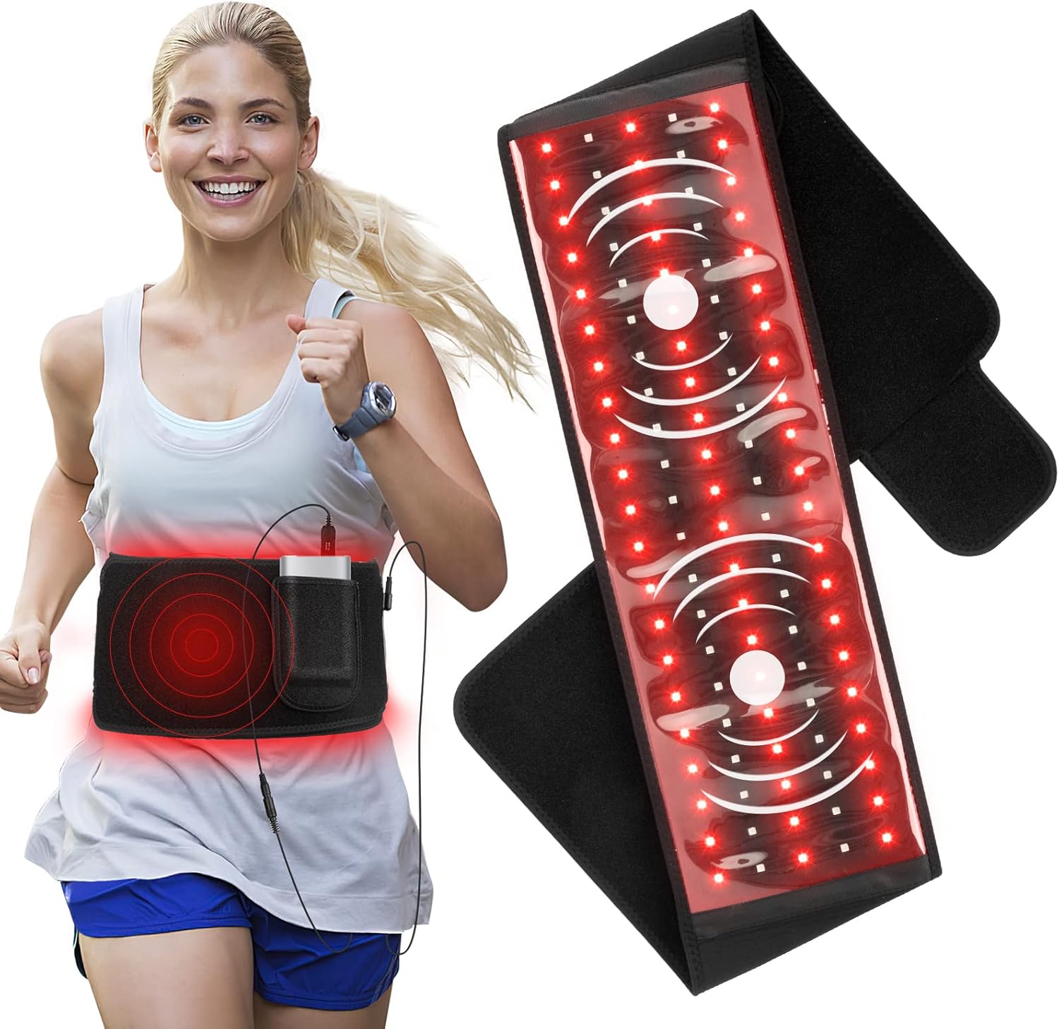 Holsn Red Light Therapy Belt Device for Body with Massage