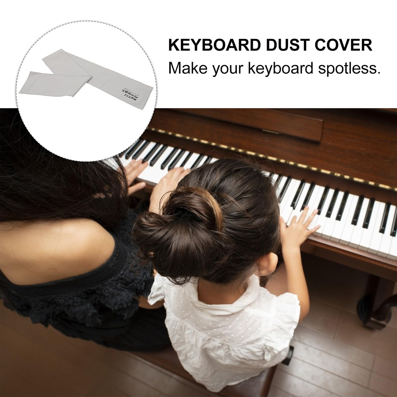 ABOOFAN Copertura per Tastiera di Pianoforte a 88 Tasti in Materiale Resistente Protezione Antipolvere Grigia Pieghevole per Pianoforte Elettronico Protezione da Umidità e Luce Solare