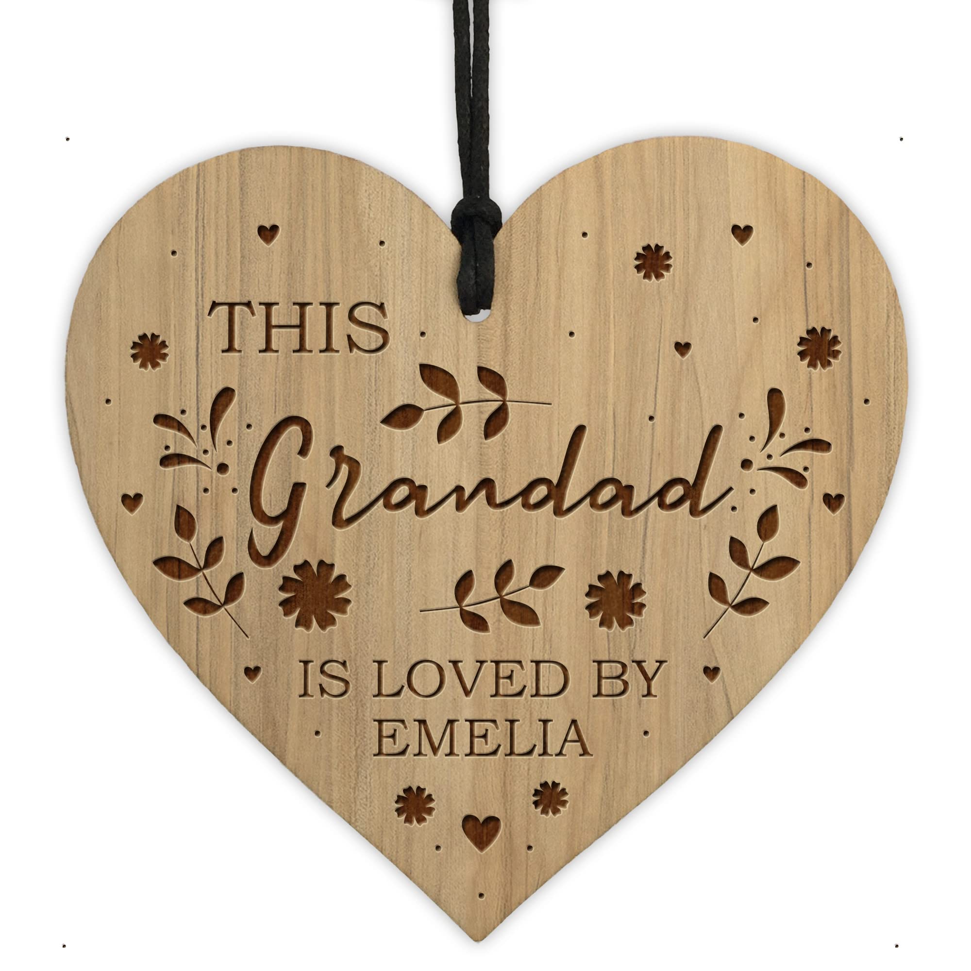 Red Ocean Grandad Gifts For Birthday Christmas Personalised Engraved Heart Gift From Grandchildren Gift For Grandad
