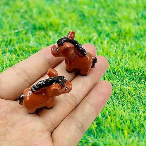 Miniatura 6 de Mini figuras de caballo, 30 figuras miniatura de caballo de resina, figuras de potro de poni de plástico, adornos de modelo animal, estatua de