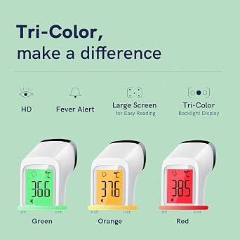 Forehead Thermometer for Adults, Kids, Non Contact Touch Infrared LCD Display Digital Baby Thermometers Body Temperature Thermometer,Digital thermometer with Backlight,Memory Recall, Fever Alarm