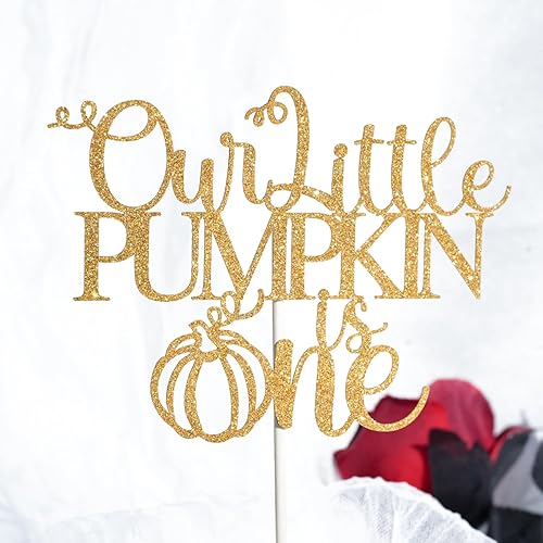 Miniatura 7 de Our Little Pumpkin is One Cake Topper, decoración de pastel de primer cumpleaños, calabaza de otoño, decoración de fiesta de primer cumpleaños,