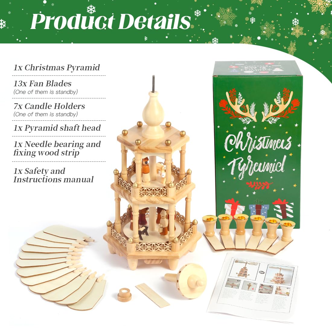 Amazon.co.jp: YeloZen クリスマスピラミッド キャンドルホルダー6個
