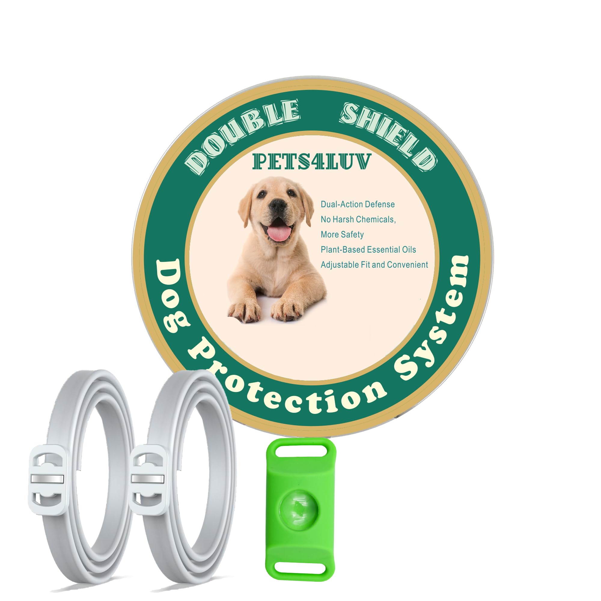 Collar Antipulgas y Garrapatas para Perros 2 en 1 con Clip Repelente de Mosquitos – Ajustable, Resistente al Agua, Larga Duración